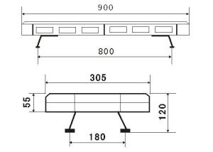 LED Blixtljusramp 12V 900mm - 3