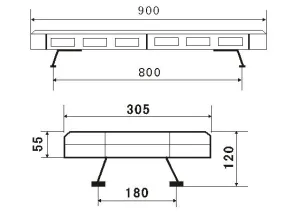 LED Blixtljusramp 12V 900mm - 3