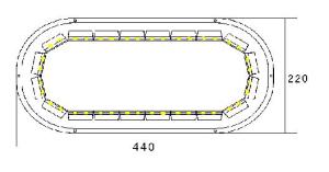 LED Blixtljusramp 440mm mini 12/24V - 4