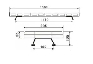 LED Blixtljusramp 24V 1500mm med arbetsljus - 4