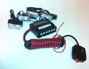 LED Blixtljus 4LED mini Gul - 1