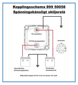 Skiljerelä 12V 140A spänningskänsligt - 2