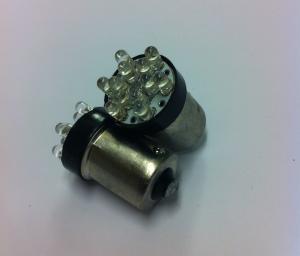 BA15s 12LED diod Vit - 1