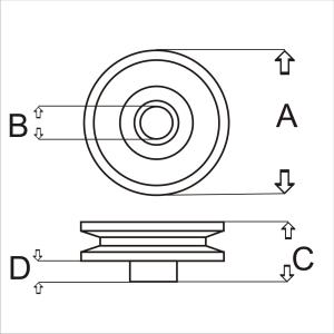 Remskiva enkel ID:17.00mm UD:125.00mm - 2