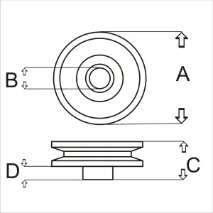 Remskiva enkel ID:17.00mm UD:125.00mm - 2