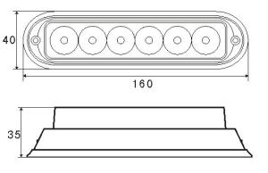 LED Blixtljus 6LED 12/24V - 2