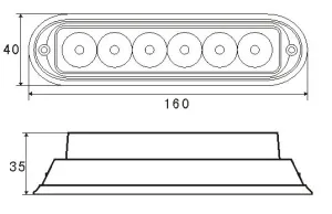 LED Blixtljus 6LED 12/24V - 2