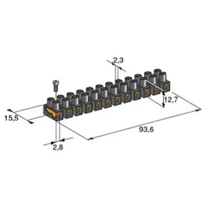 Kopplingsplint 12st anslutningar - 2