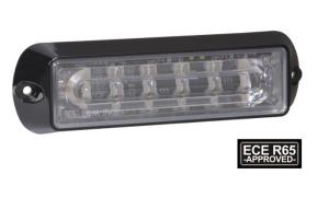 LED Blixtljus 6LED rak ECE R65 vit - 1