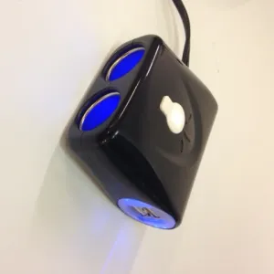 Cigguttag dubbel + USB-uttag A - 1