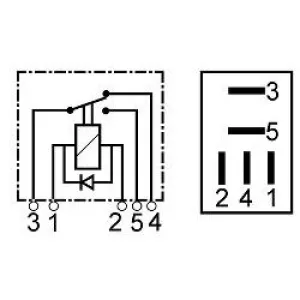 Microrelä växlande 12V 15/25A med diod - 2