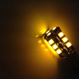 BAU15s LED 27 SMD Canbus Gul - 2