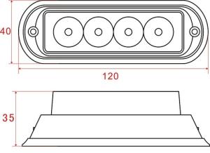 LED Blixtljus 4LED Gul - 2