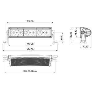 LED Lightbar Curved Single Row 14" 60W Combo - 2