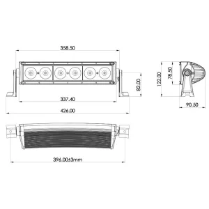 LED Lightbar Curved Single Row 14" 60W Combo - 2
