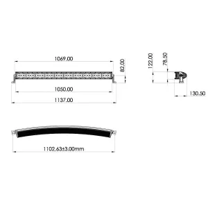 LED Lightbar Curved 42" 200W Combo - 2