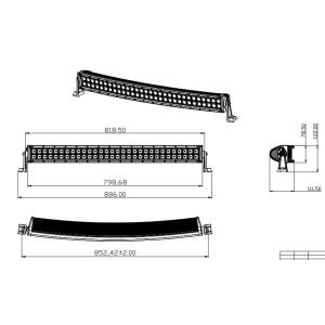 LED Lightbar Curved Double Row 32" 180W Combo - 2
