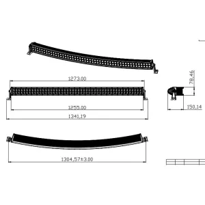 LED Lightbar Curved Double Row 50" 288W Combo - 5