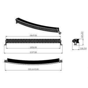 LED Lightbar Curved Double Row 42" 240W Combo - 5