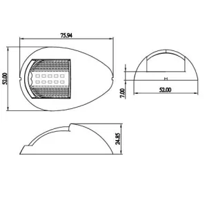 LED Lanterna styrbord 12/24V - 2