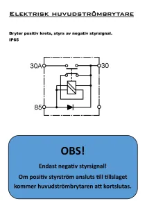 Elektrisk huvudströmbrytare 12V - 3