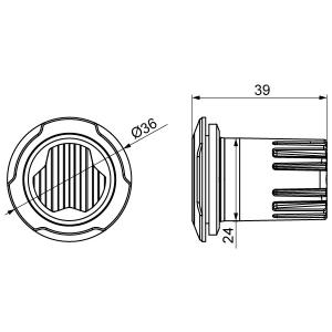 LED Blixtljus 3LED ECE R65 rund infälld blå - 3