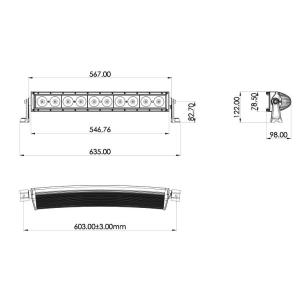 LED Lightbar Single Row 22" 100W Combo - 2