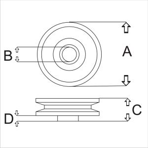 Remskiva enkel ID:17.00mm UD:66.00mm - 2