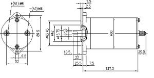 Elmotor 12V 0.8kW, 2-polig - 2
