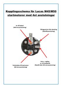 Kopplingsschema Lucas M45, M50 startmotor med 4 anslutningar - 1