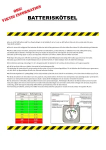 Batterifakta, felsökning och skötsel - 2