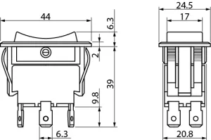 Strömbrytare 12/24V  20/10A - 2