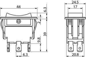 Strömbrytare 12/24V  20/10A - 2