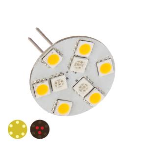 LED G4 dubbla färger, 0.6/1.4W, röd/varmvit, dimbar, stift bak - 1
