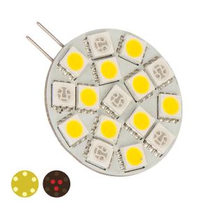 LED G4 dubbla färger, 1.0/1.7W, röd/varmvit, dimbar, stift sida - 1
