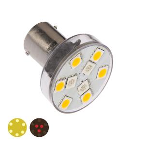 LED Ba15D dubbla färger, 0.6/1.4W, röd/varmvit, dimbar - 1