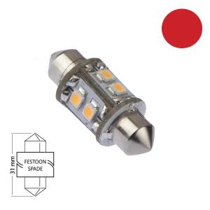 LED Spollampa Navigation 31mm 0.8W röd - 1