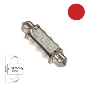 LED Spollampa Navigation 42mm 1.0W  röd - 1