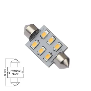 LED Spollampa 37mm 1.1W varmvit - 1