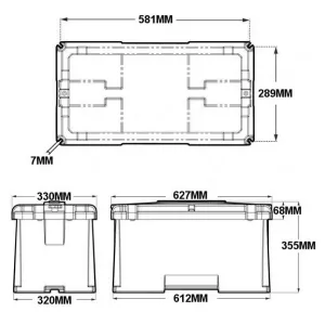 Batteribox 54x24x28cm - 4