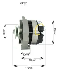 Generator 12V 60A med enkel 125mm remskiva - 3