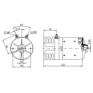 Elmotor 24V 3.2kW, original Iskra - 2