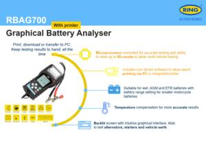 Batteritestare RBAG700, 12V med skrivare - 6