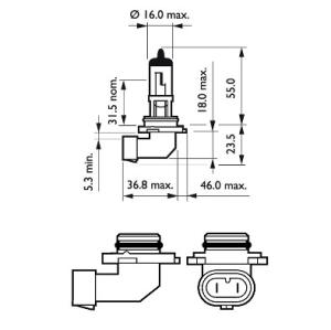 Glödlampa 12V 9006 P22d 51W - 2