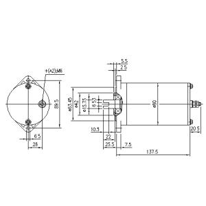 Elmotor 24V 0.8kW 2-polig Reversibel - 2