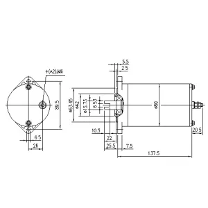 Elmotor 24V 0.8kW 2-polig Reversibel - 2