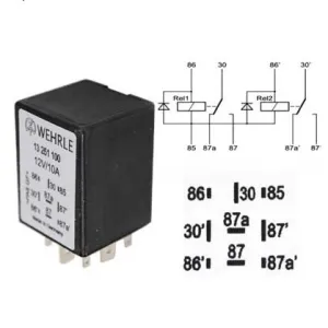 Switchande relä 12V 2x10A - 1