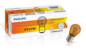 Glödlampa 12V PY21W BAU15s gul Philips - 1