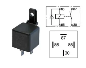 Minirelä 12V 40A (med diod) - 1