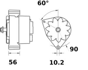 Generator 12V 120A, original Mahle - 4